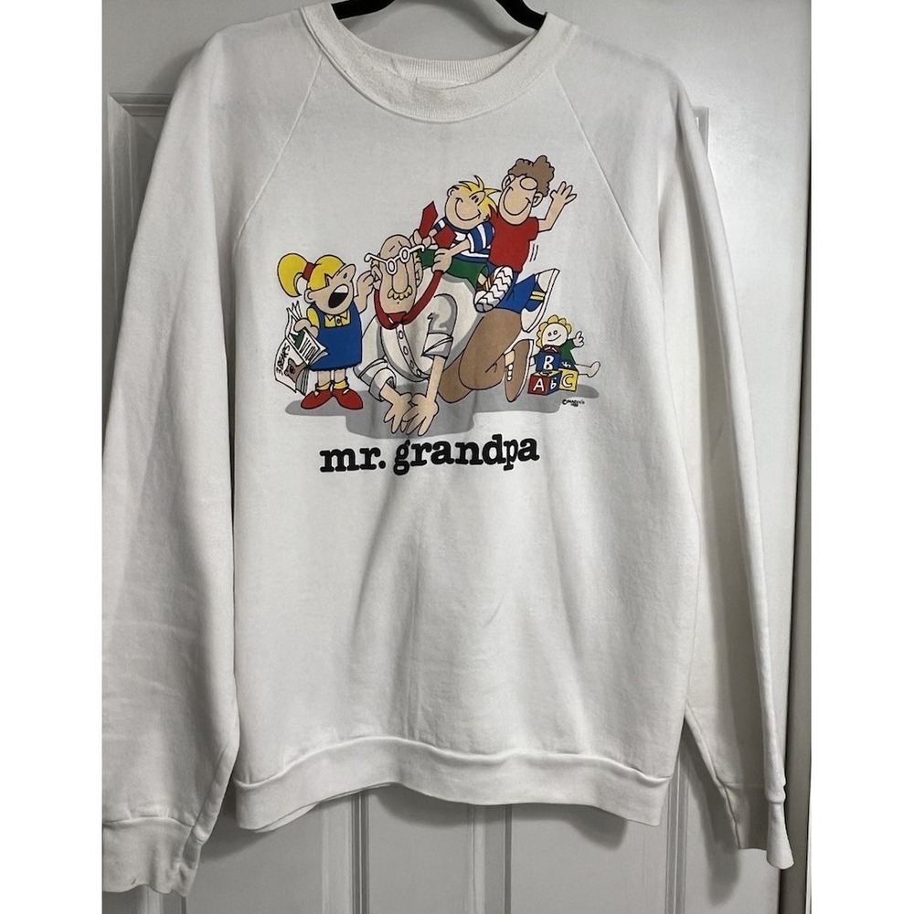Vintage‎ Sharky's 1989 Screen Stars Mr. Grandpa Crewneck Sweatshirt Sz XXL 2XL